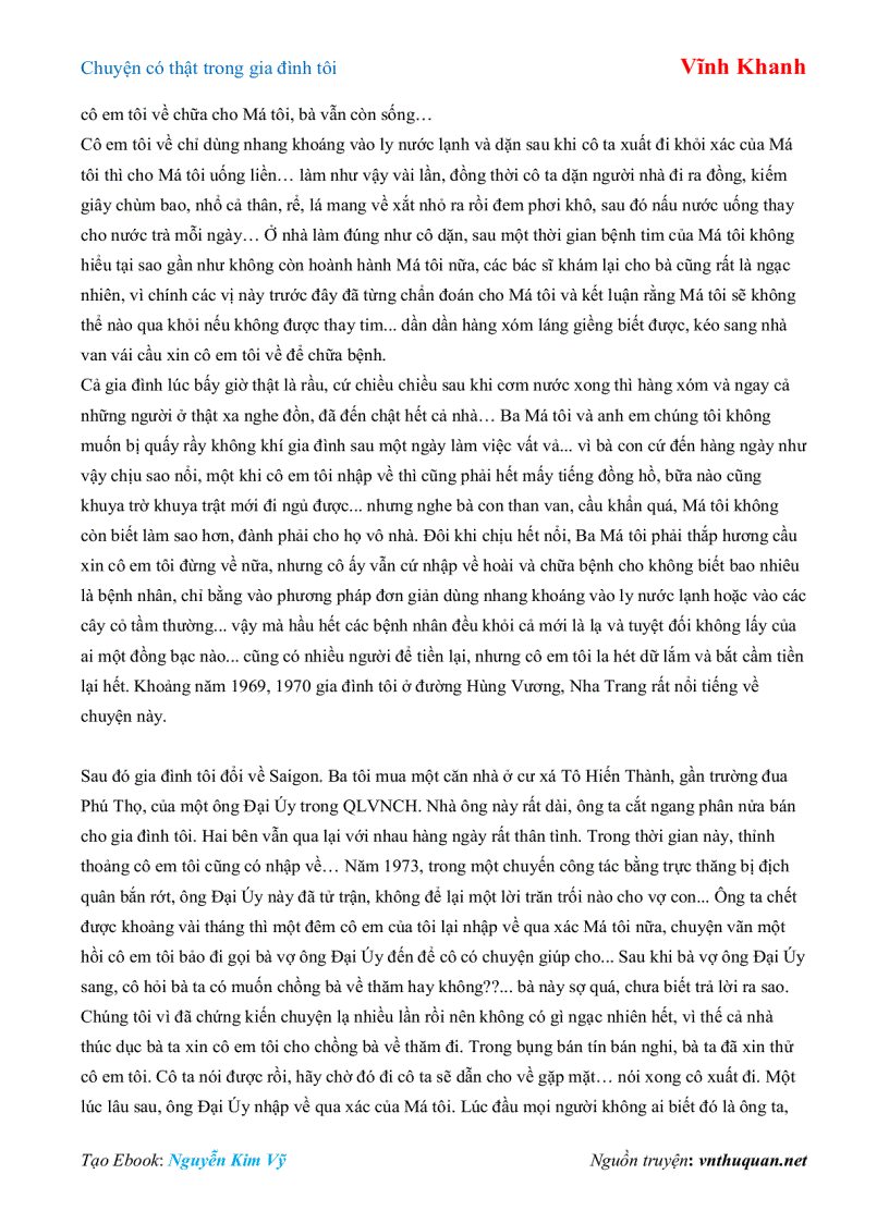 image for page Ebook Chuyện có thật trong gia đình tôi Vĩnh Khanh