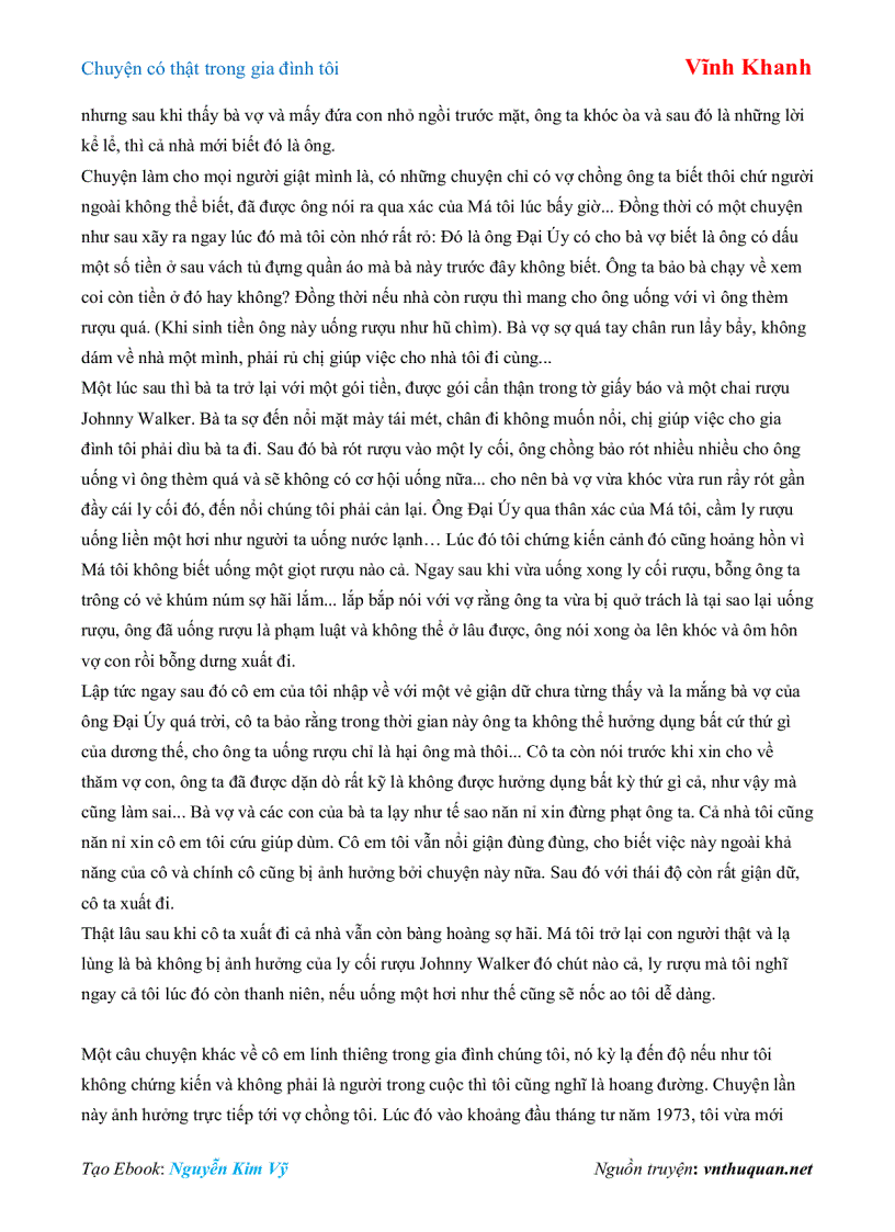 image for page Ebook Chuyện có thật trong gia đình tôi Vĩnh Khanh