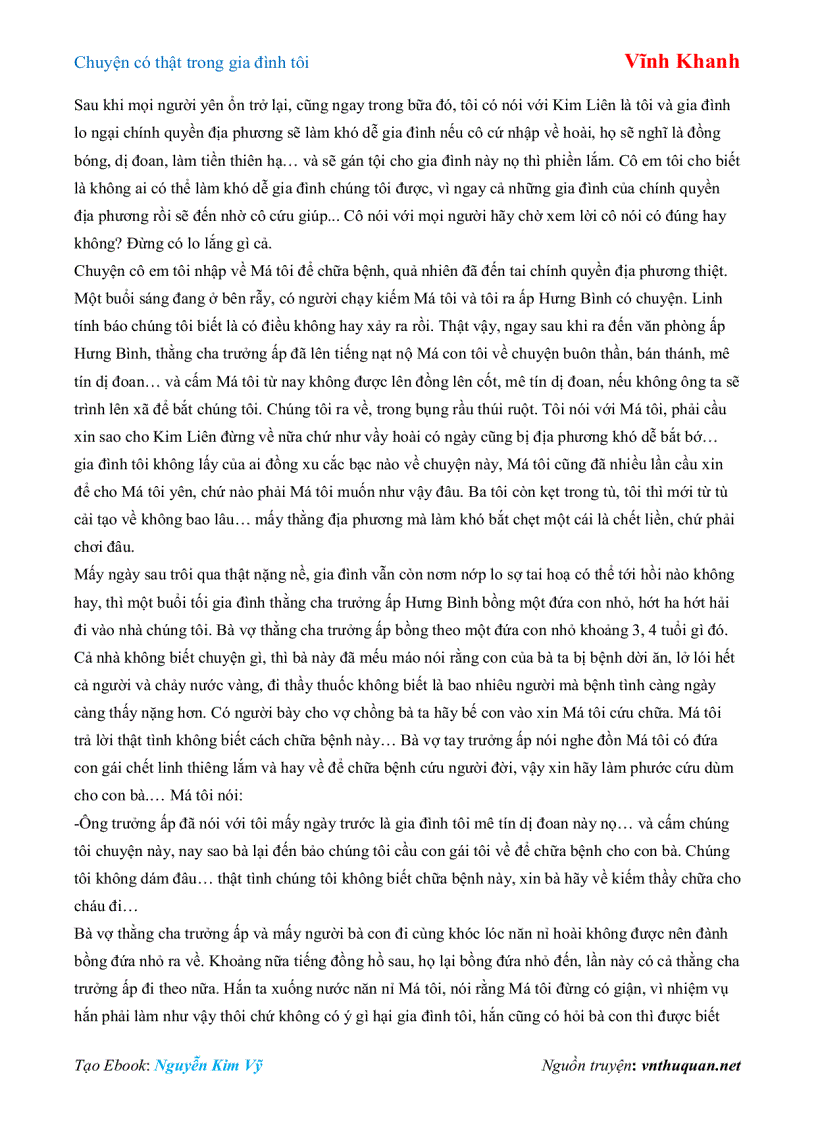 image for page Ebook Chuyện có thật trong gia đình tôi Vĩnh Khanh