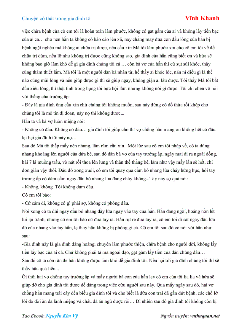 image for page Ebook Chuyện có thật trong gia đình tôi Vĩnh Khanh