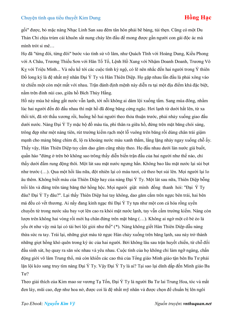 image for page Ebook Chuyện tình qua tiểu thuyết Kim Dung Hồng Hạc