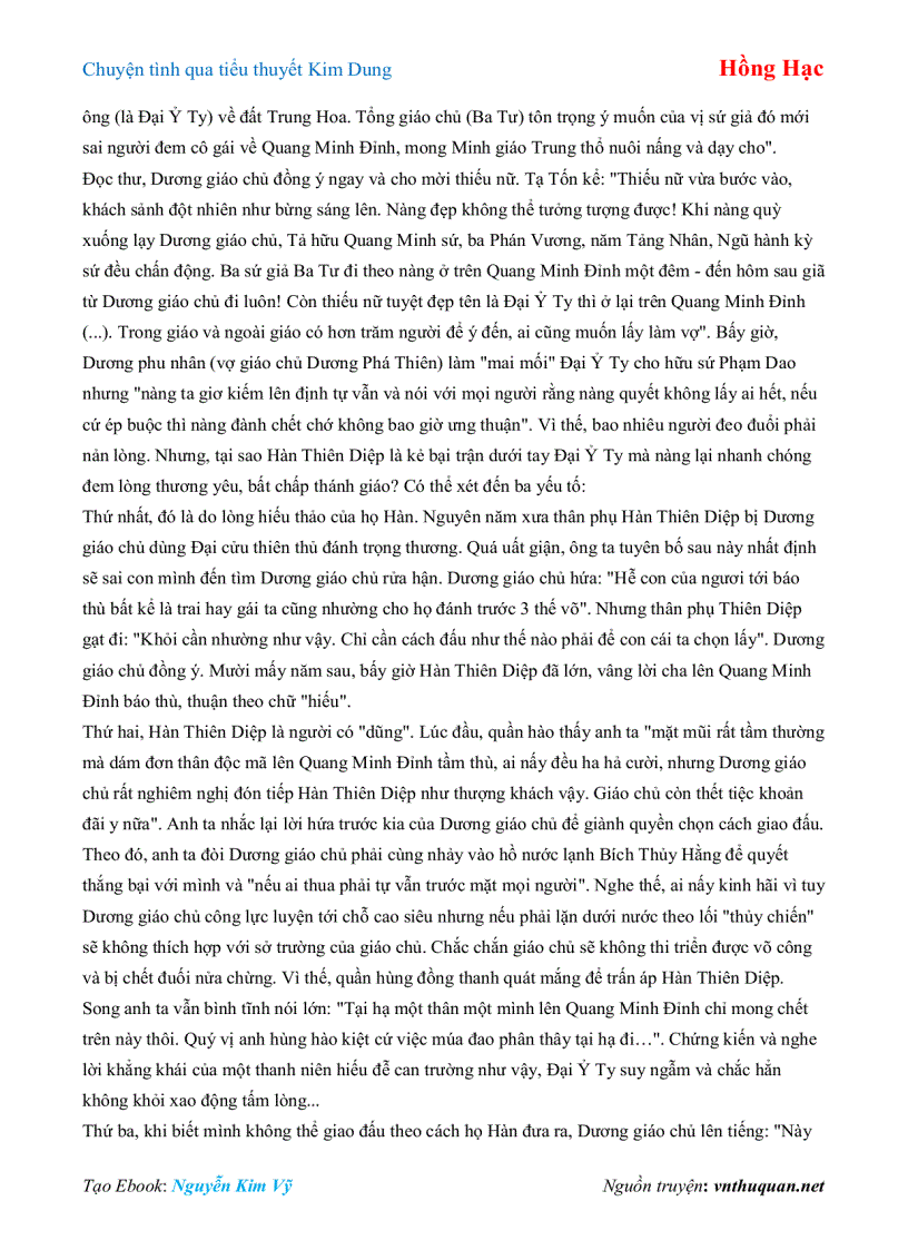 image for page Ebook Chuyện tình qua tiểu thuyết Kim Dung Hồng Hạc