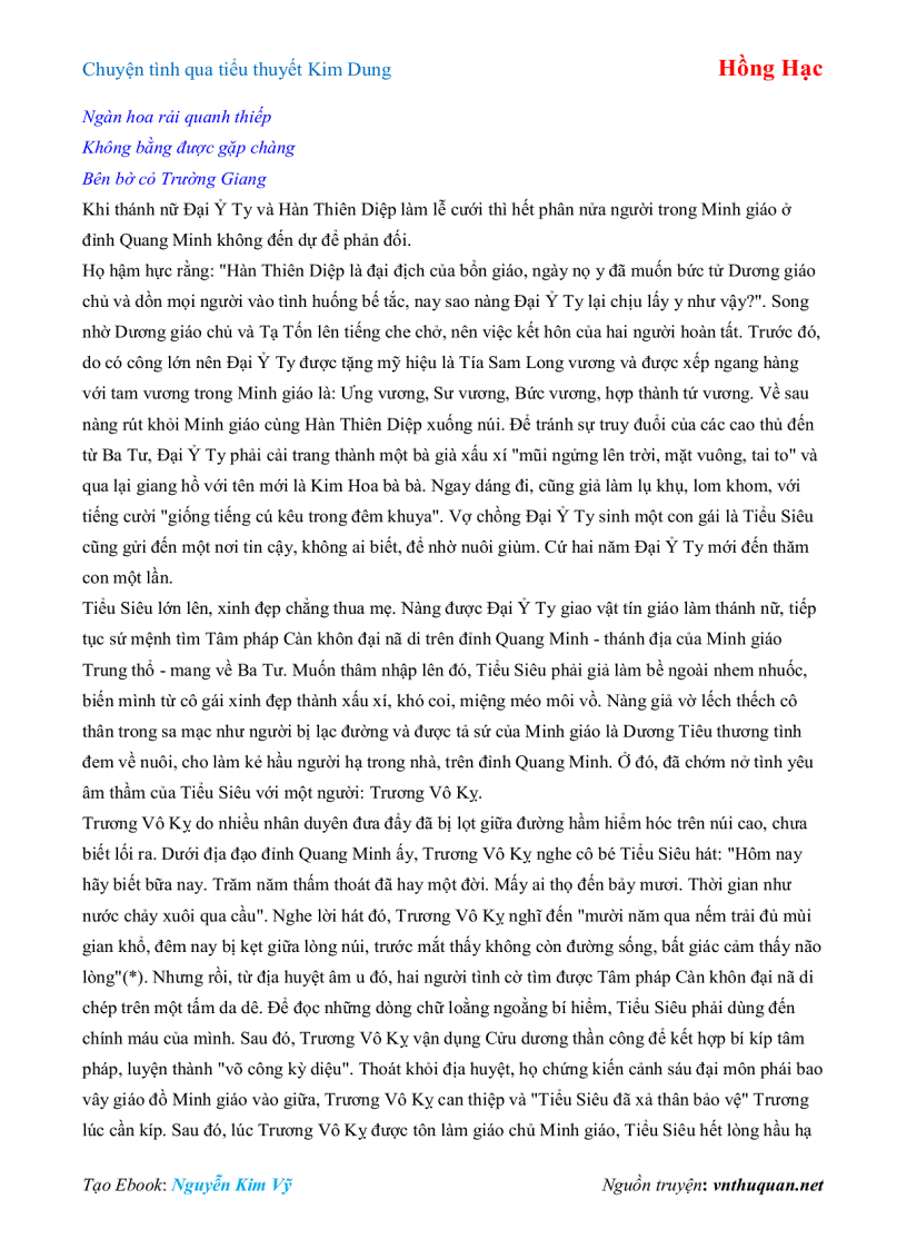 image for page Ebook Chuyện tình qua tiểu thuyết Kim Dung Hồng Hạc