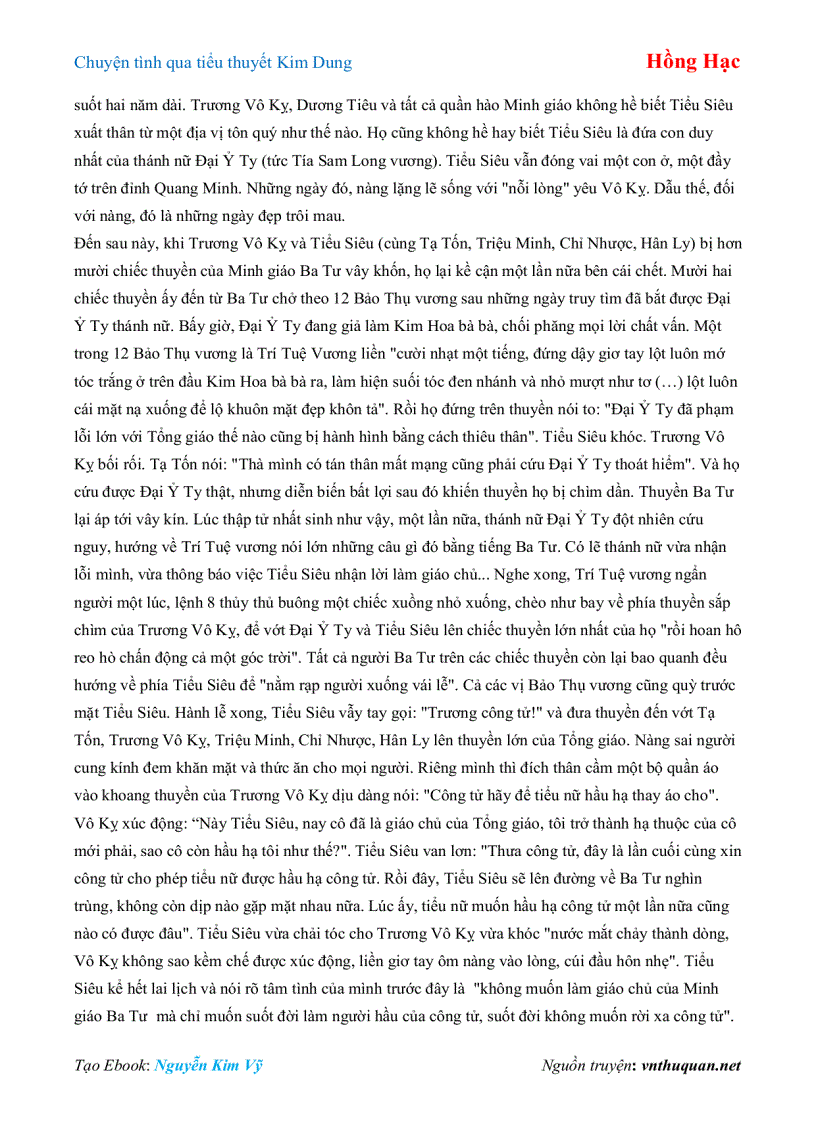 image for page Ebook Chuyện tình qua tiểu thuyết Kim Dung Hồng Hạc