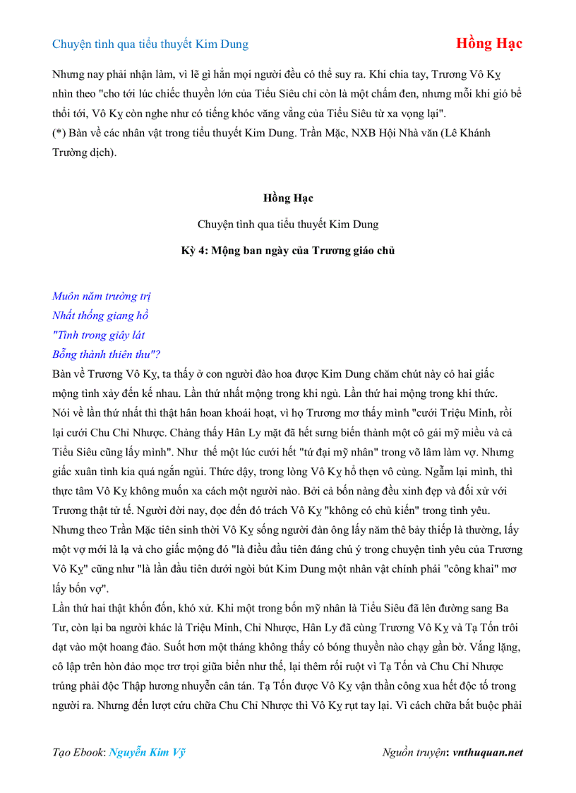 image for page Ebook Chuyện tình qua tiểu thuyết Kim Dung Hồng Hạc
