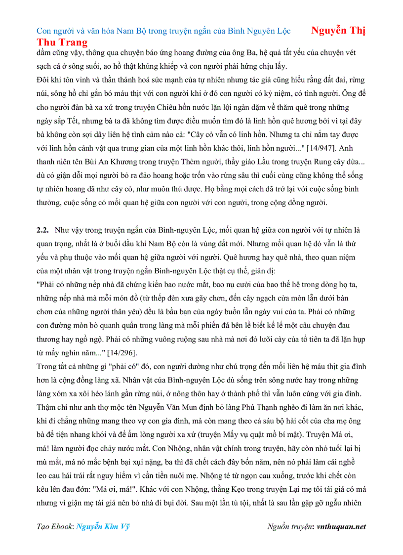 image for page Ebook Con người và văn hóa Nam Bộ trong truyện ngắn của Bình Nguyên Lộc Nguyễn Thị Thu Trang