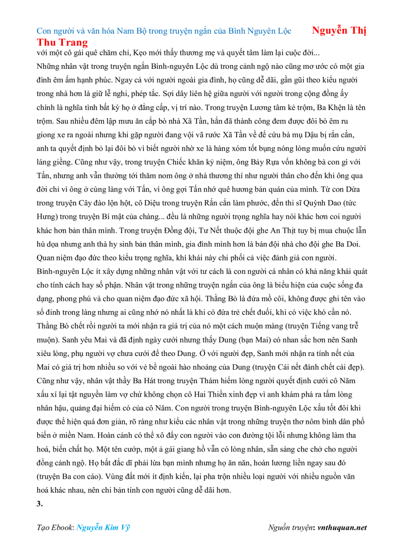image for page Ebook Con người và văn hóa Nam Bộ trong truyện ngắn của Bình Nguyên Lộc Nguyễn Thị Thu Trang