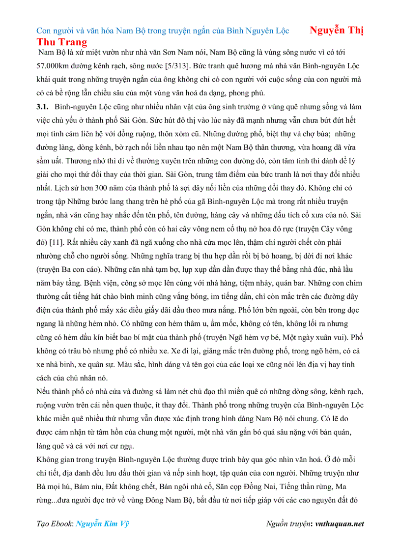 image for page Ebook Con người và văn hóa Nam Bộ trong truyện ngắn của Bình Nguyên Lộc Nguyễn Thị Thu Trang