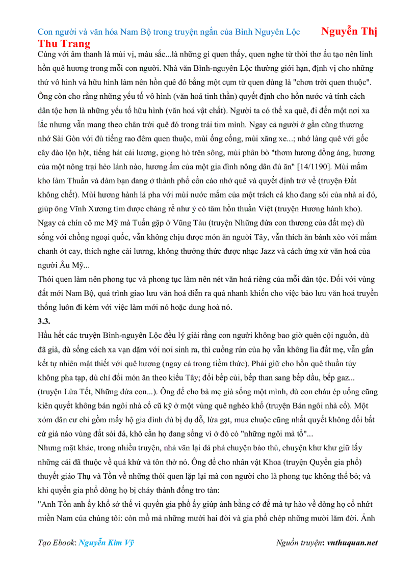 image for page Ebook Con người và văn hóa Nam Bộ trong truyện ngắn của Bình Nguyên Lộc Nguyễn Thị Thu Trang