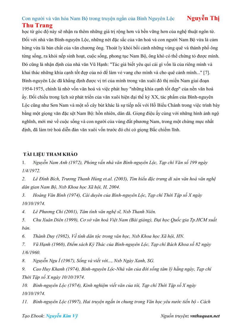 image for page Ebook Con người và văn hóa Nam Bộ trong truyện ngắn của Bình Nguyên Lộc Nguyễn Thị Thu Trang
