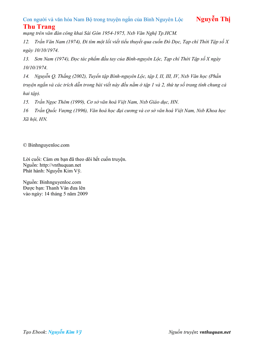 image for page Ebook Con người và văn hóa Nam Bộ trong truyện ngắn của Bình Nguyên Lộc Nguyễn Thị Thu Trang
