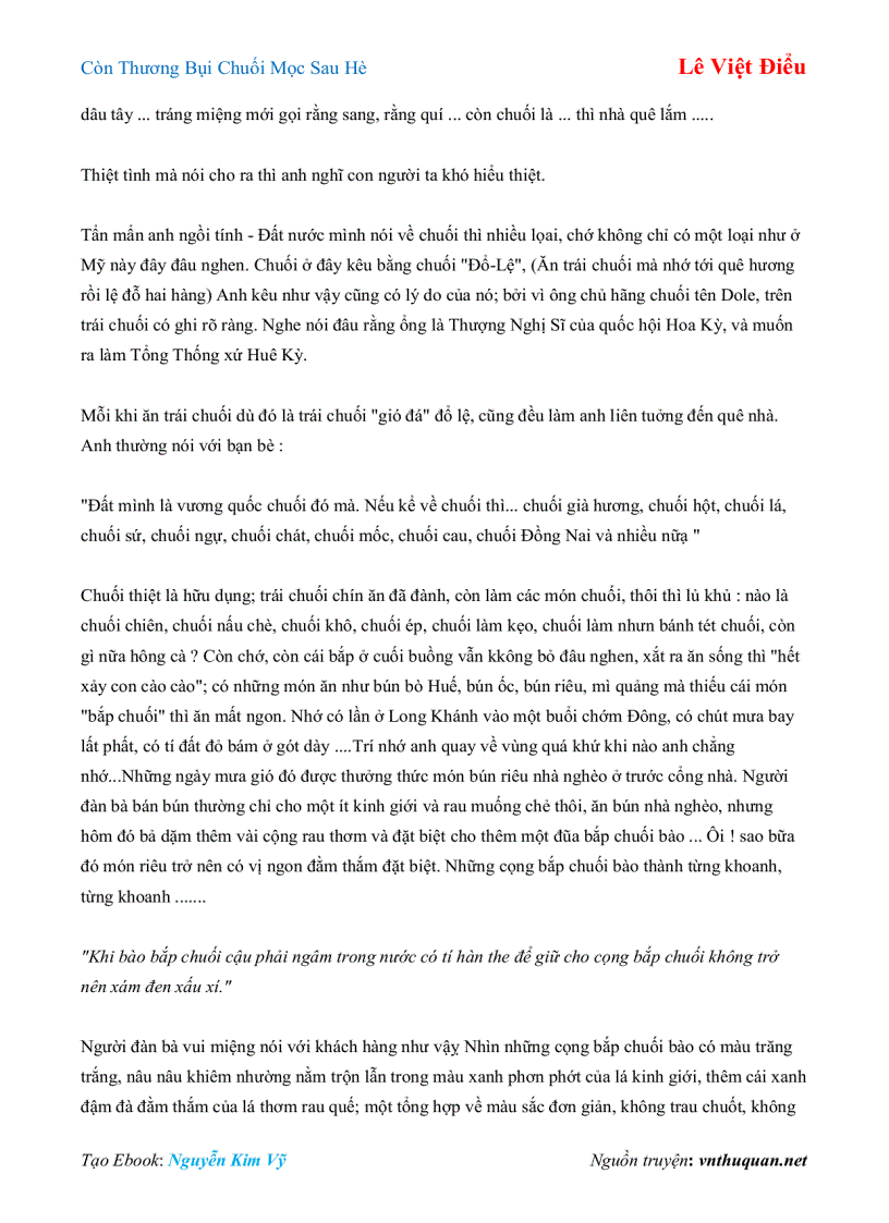 image for page Ebook Còn Thương Bụi Chuối Mọc Sau Hè Lê Việt Điểu