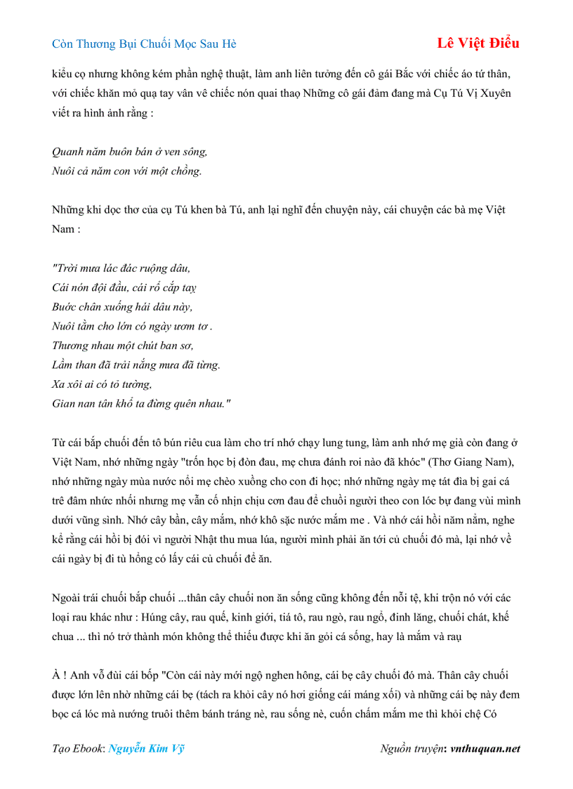 image for page Ebook Còn Thương Bụi Chuối Mọc Sau Hè Lê Việt Điểu