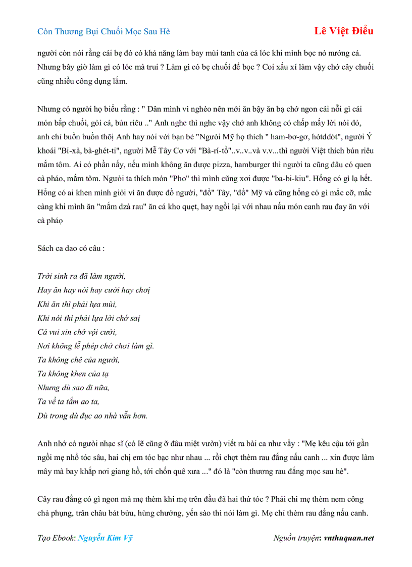 image for page Ebook Còn Thương Bụi Chuối Mọc Sau Hè Lê Việt Điểu