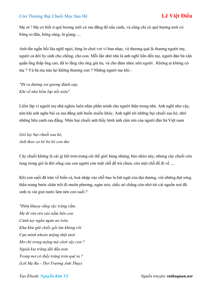 image for page Ebook Còn Thương Bụi Chuối Mọc Sau Hè Lê Việt Điểu