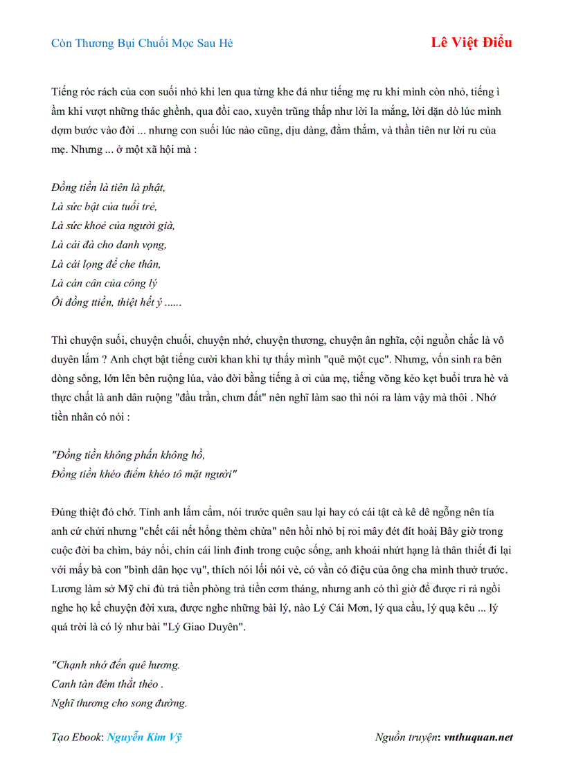 image for page Ebook Còn Thương Bụi Chuối Mọc Sau Hè Lê Việt Điểu