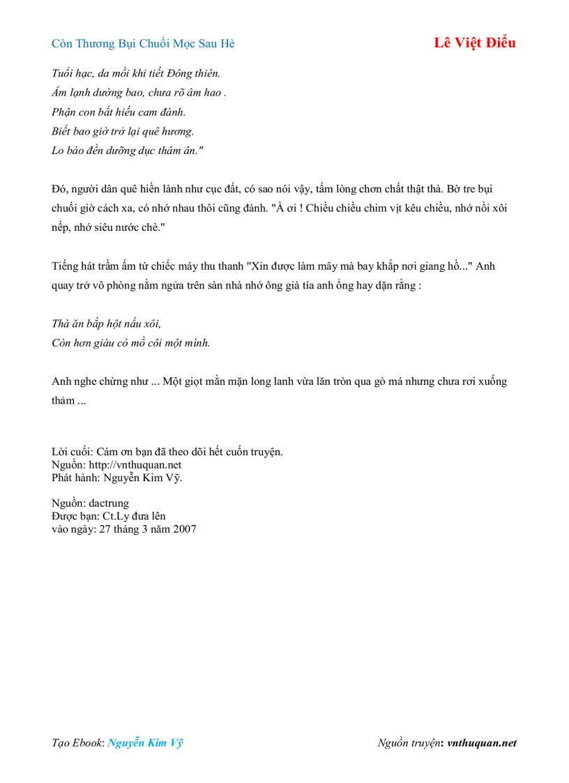 image for page Ebook Còn Thương Bụi Chuối Mọc Sau Hè Lê Việt Điểu