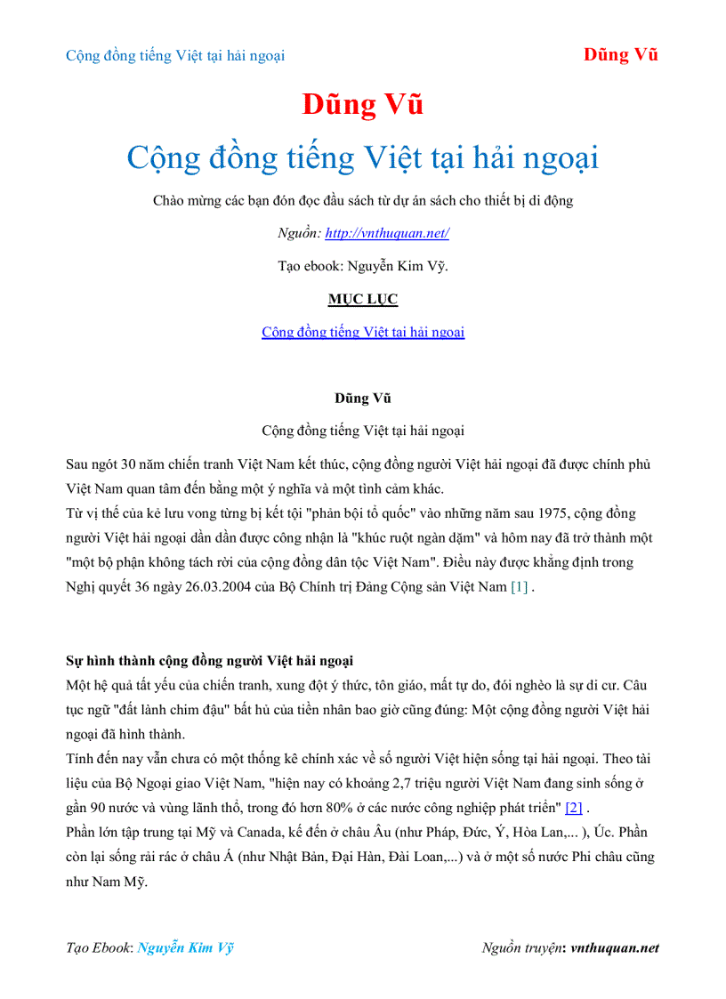 image for page Ebook Cộng đồng tiếng Việt tại hải ngoại Dũng Vũ