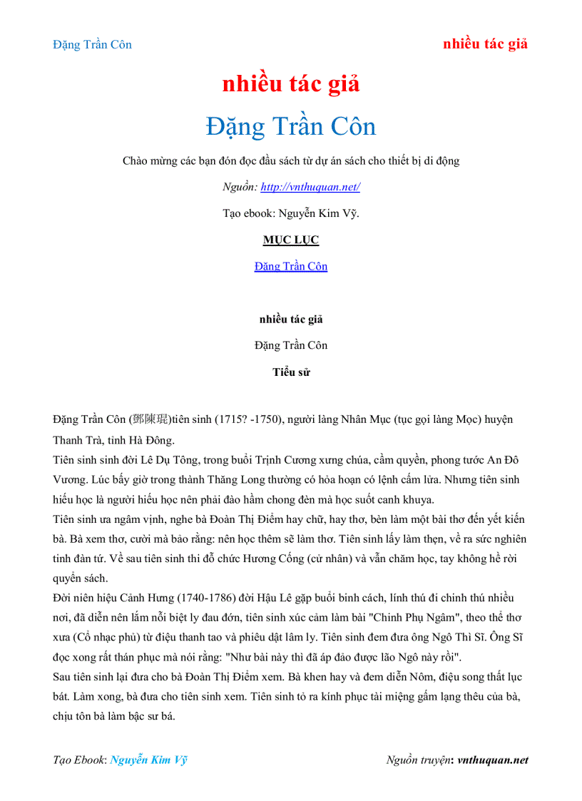image for page Ebook Đặng Trần Côn nhiều tác giả