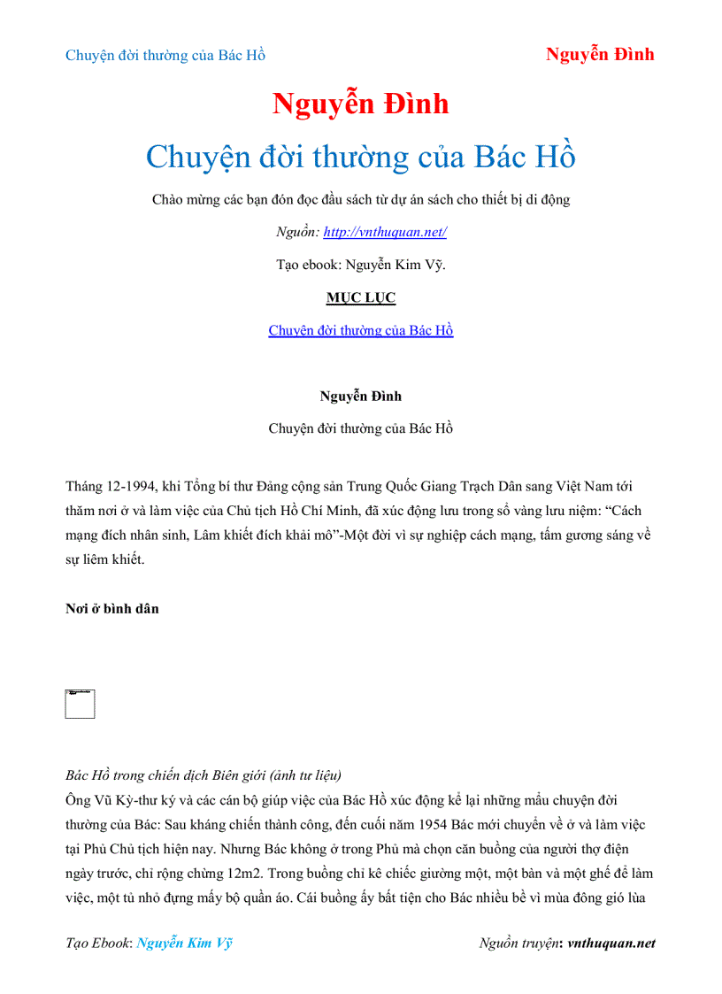 image for page Ebook Chuyện đời thường của Bác Hồ Nguyễn Đình
