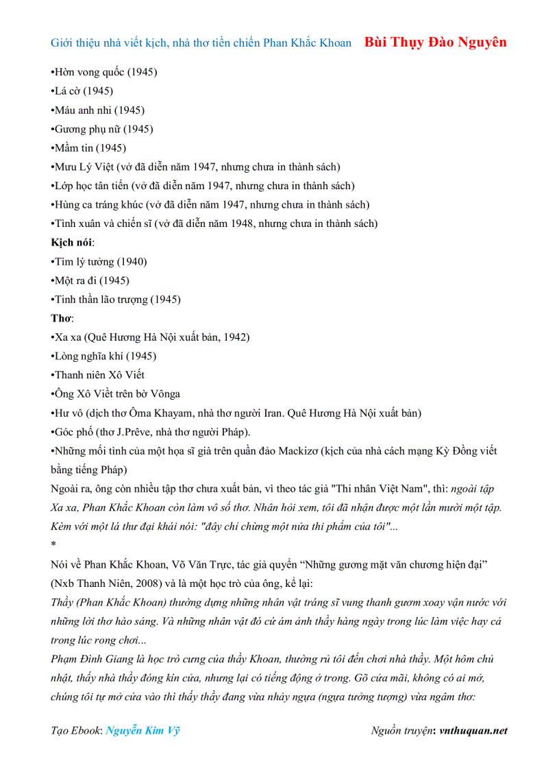 image for page Ebook Giới thiệu nhà viết kịch nhà thơ tiền chiến Phan Khắc Khoan Bùi Thụy Đào Nguyên