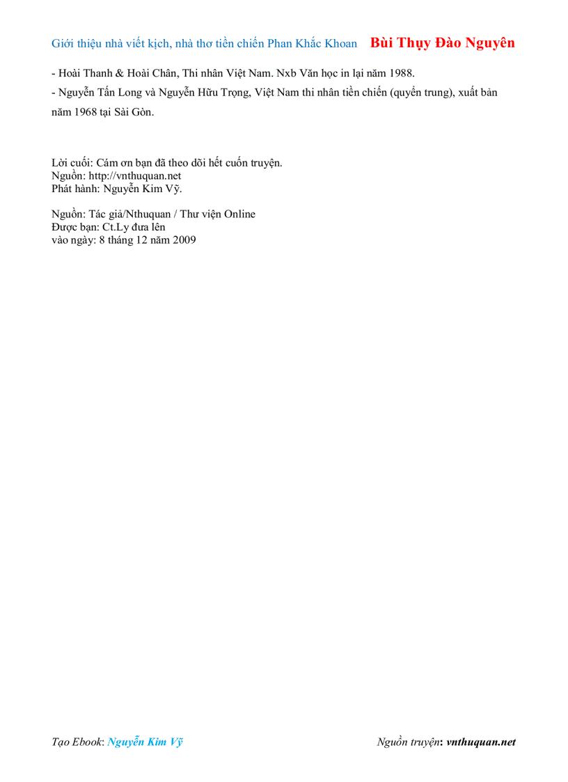 image for page Ebook Giới thiệu nhà viết kịch nhà thơ tiền chiến Phan Khắc Khoan Bùi Thụy Đào Nguyên