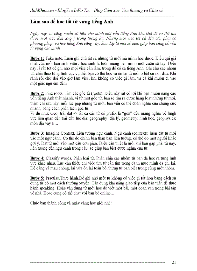 image for page Cách học tiếng anh có hiệu quả