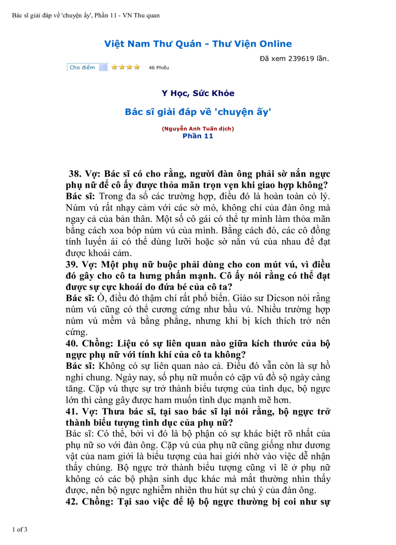 image for page Hỏi đáp với bác sỹ về tình dục