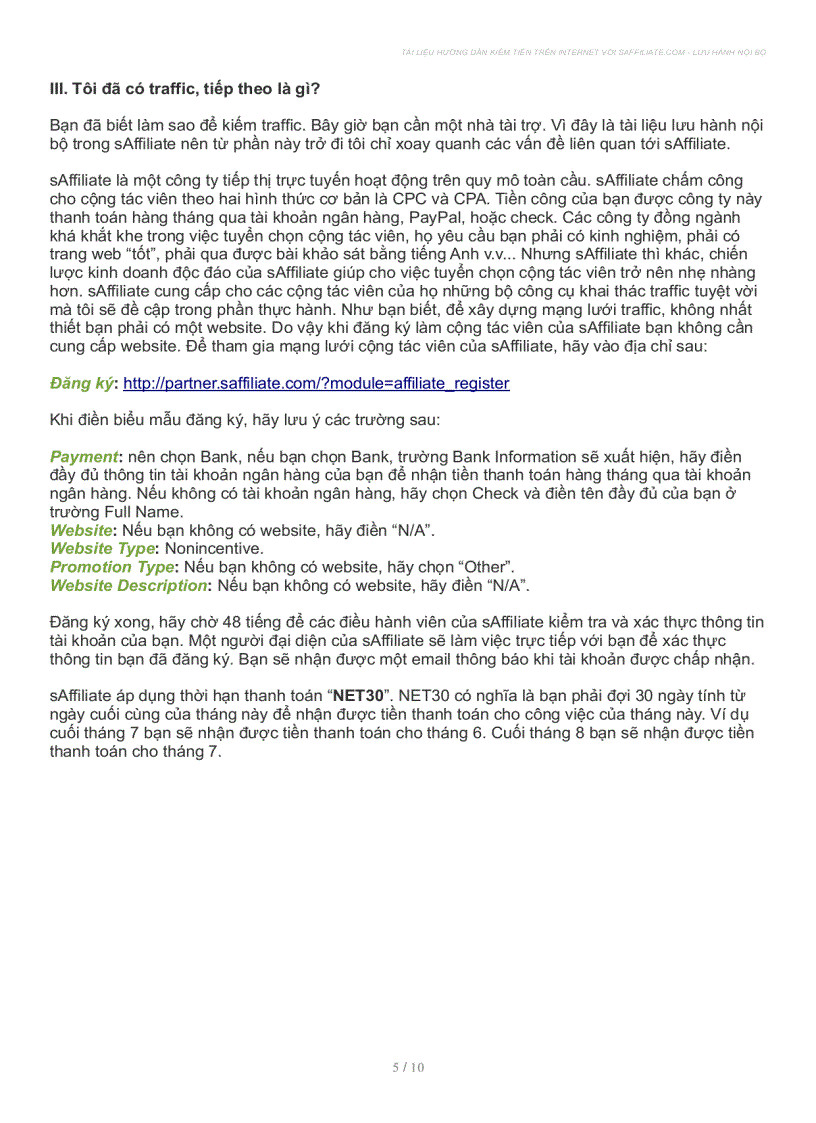 image for page Tài liệu hướng dẫn kiếm tiền với Affiliate căn bản
