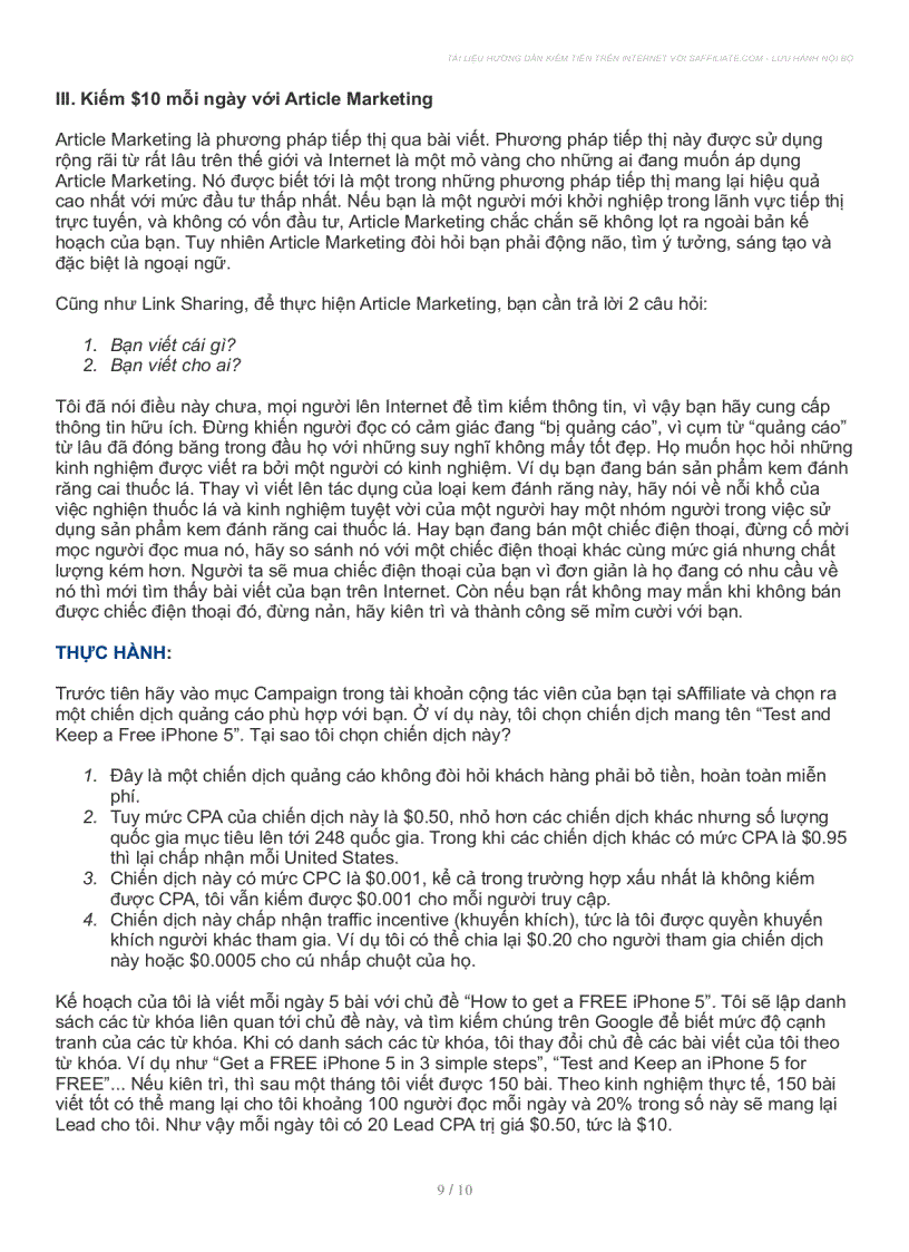 image for page Tài liệu hướng dẫn kiếm tiền với Affiliate căn bản