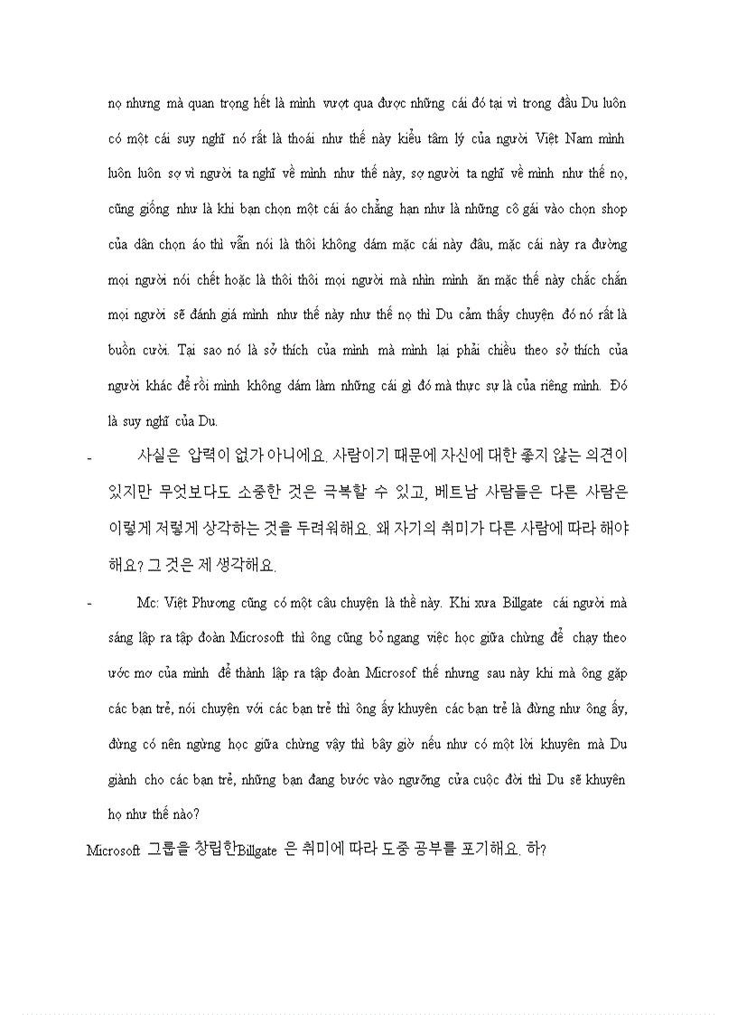 image for page Dịch một đoạn hội thoại của diễn viên MI DU sang tiếng Hàn