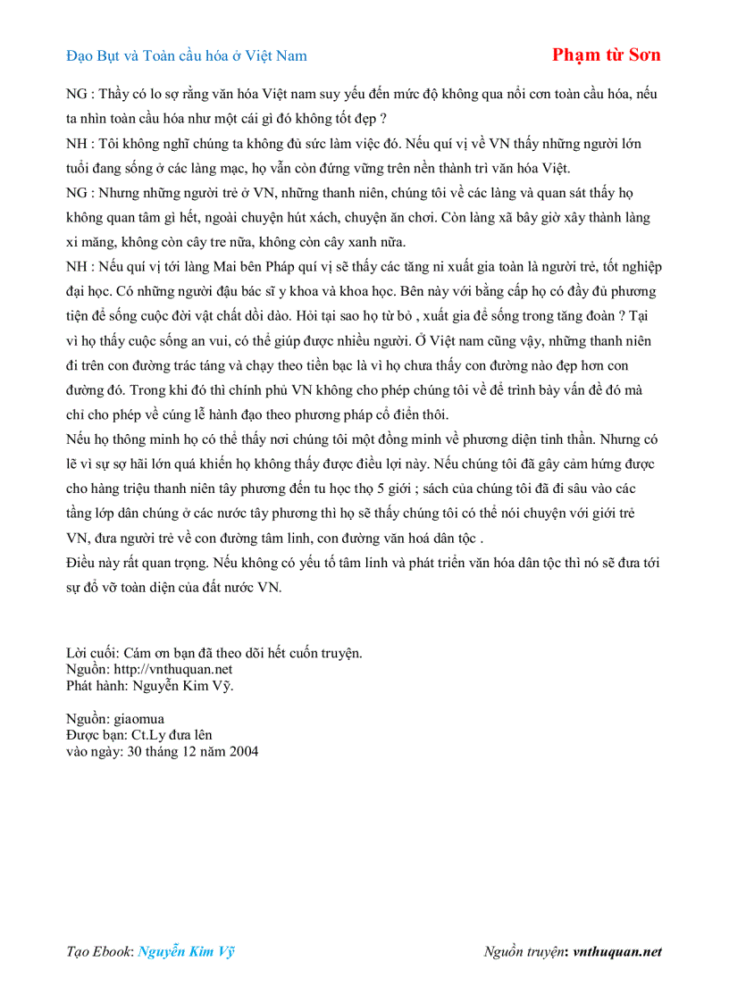 image for page Ebook Đạo Bụt và Toàn cầu hóa ở Việt Nam Phạm từ Sơn
