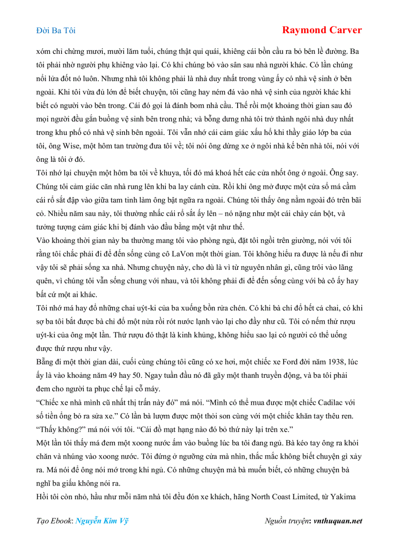 image for page Ebook Đời Ba Tôi Raymond Carver