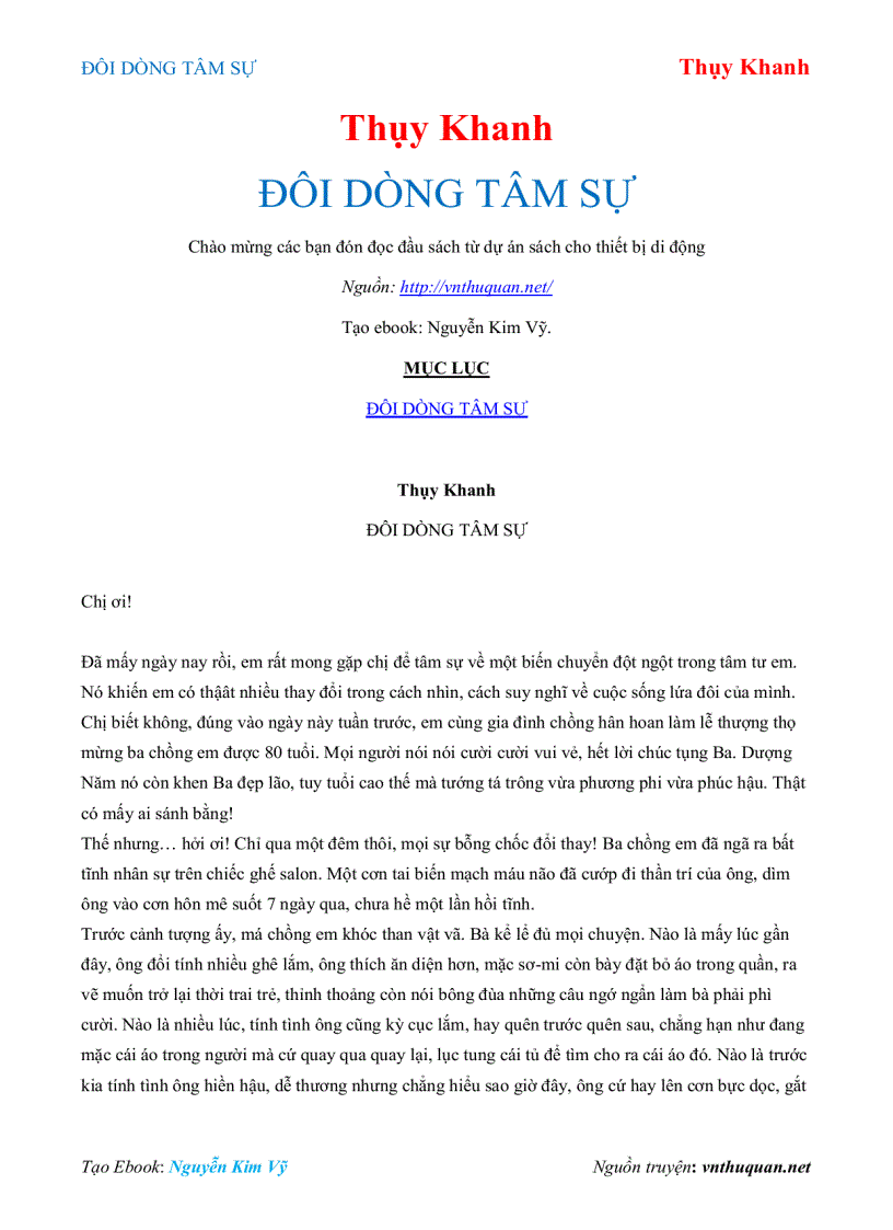 image for page Ebook ĐÔI DÒNG TÂM SỰ Thụy Khanh