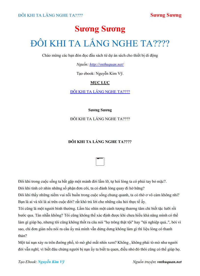 image for page Ebook ĐÔI KHI TA LẮNG NGHE TA Sương Sương