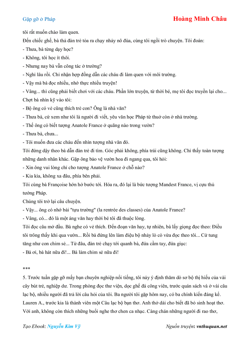 image for page Ebook Gặp gỡ ở Pháp Hoàng Minh Châu