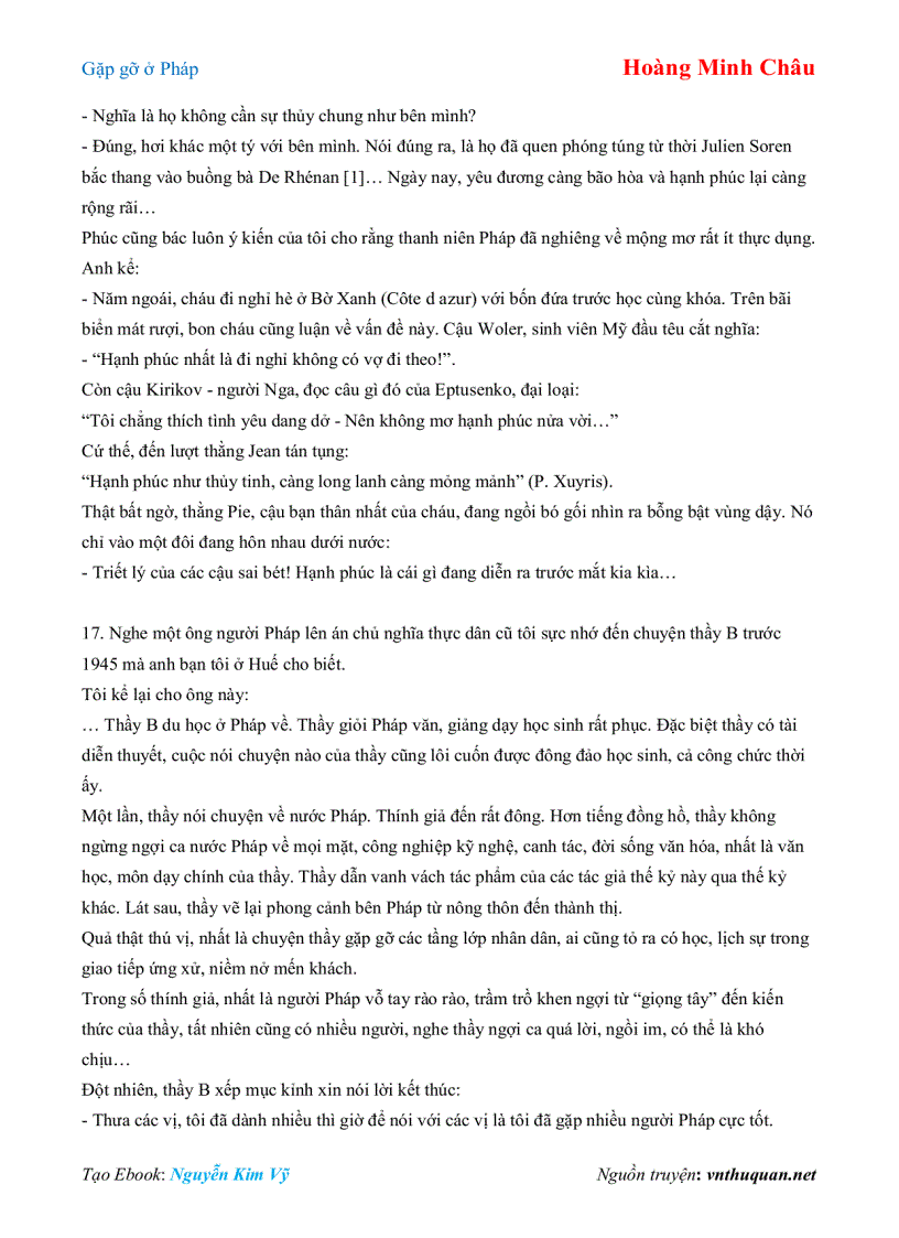 image for page Ebook Gặp gỡ ở Pháp Hoàng Minh Châu