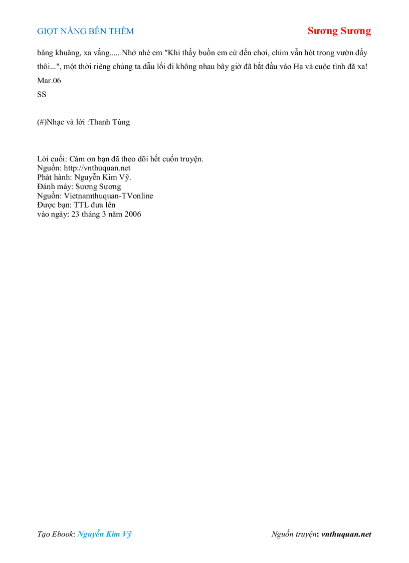 image for page Ebook GIỌT NẮNG BÊN THỀM Sương Sương