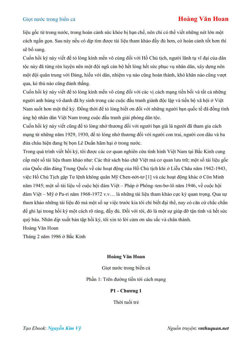 Ebook Giọt nước trong biển cả Hoàng Văn Hoan - preview 160763