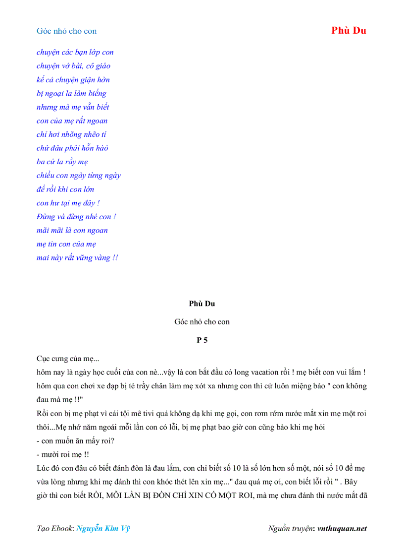 image for page Ebook Góc nhỏ cho con Phù Du