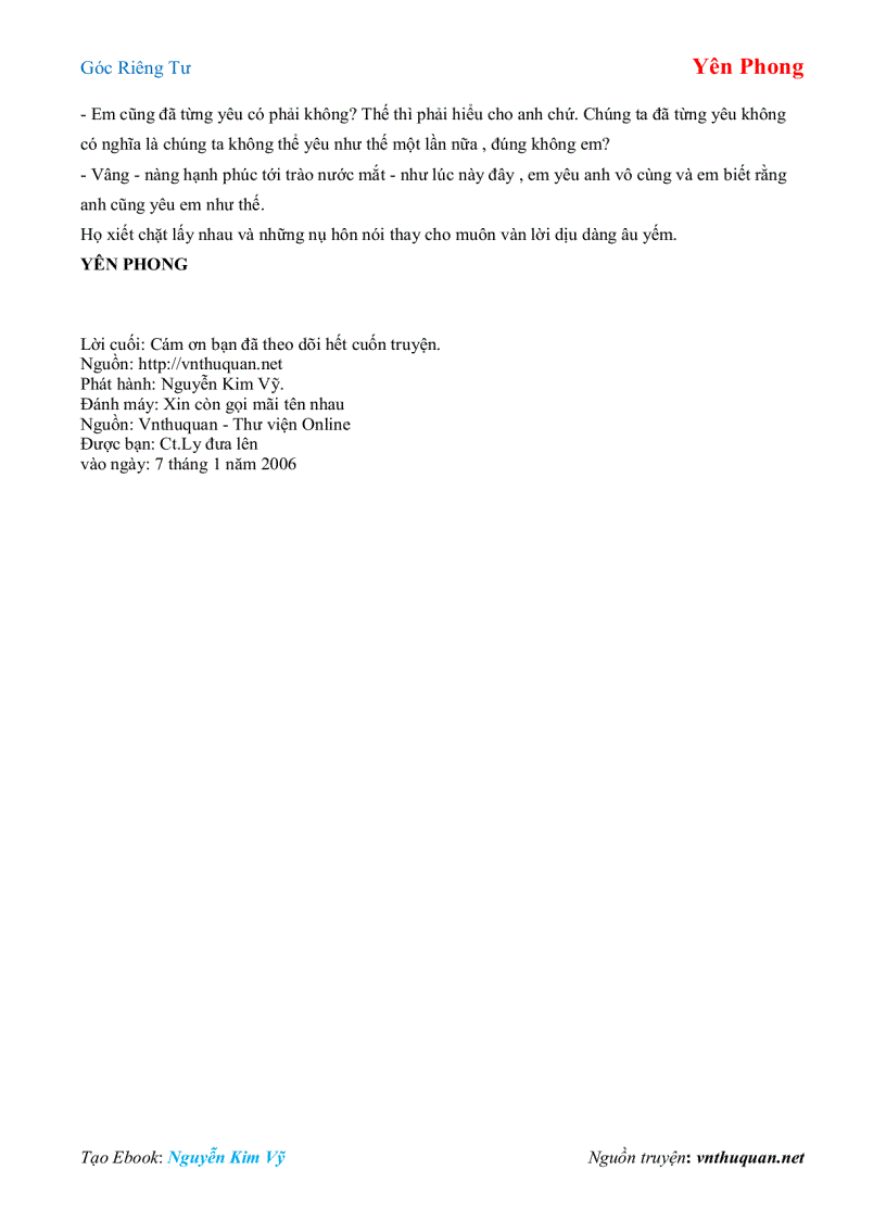 image for page Ebook Góc Riêng Tư Yên Phong