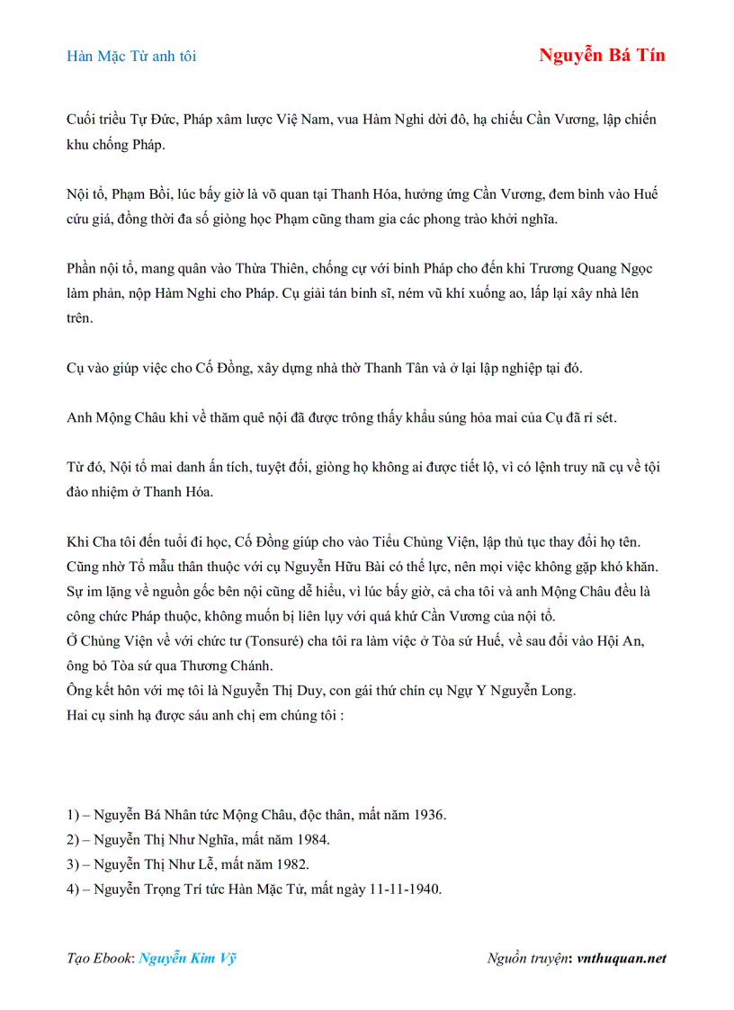 image for page Ebook Hàn Mặc Từ anh tôi Nguyễn Bá Tín