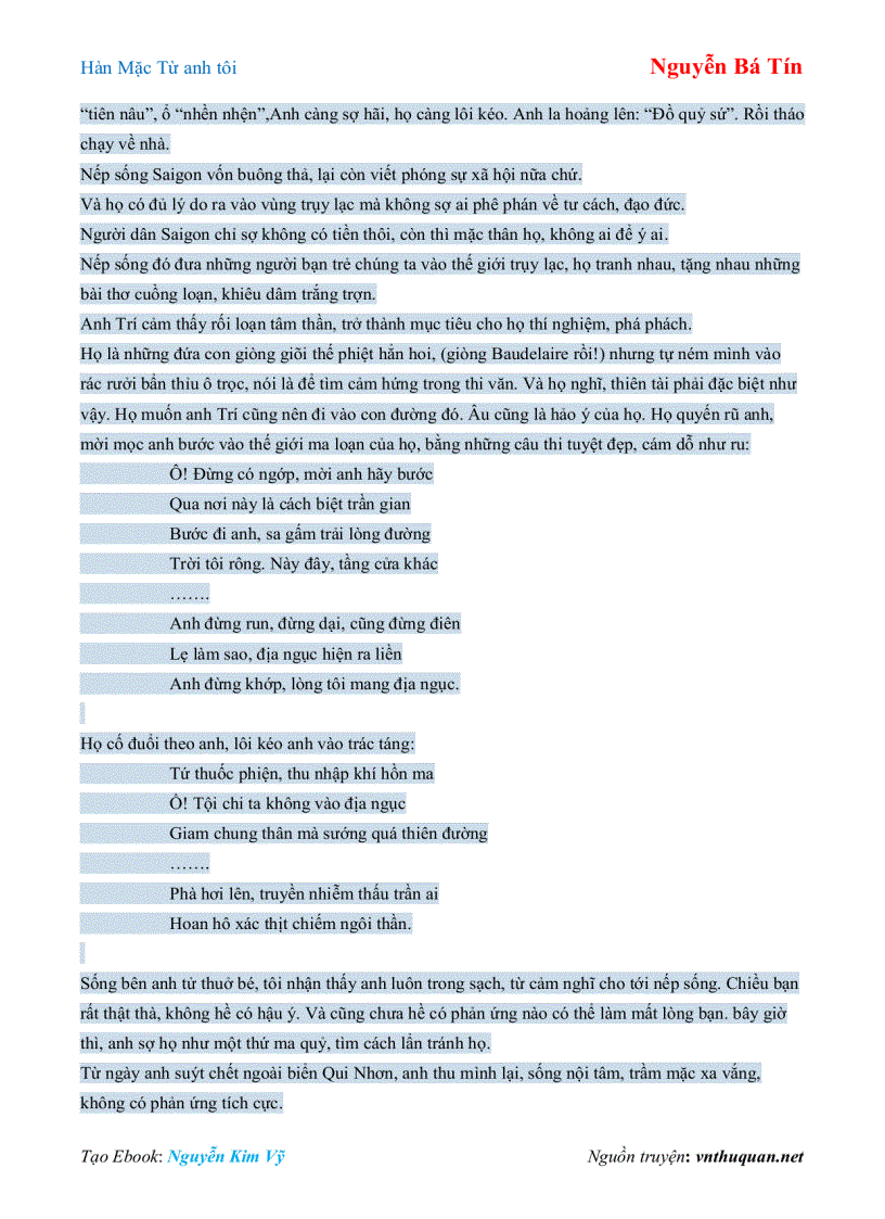 image for page Ebook Hàn Mặc Từ anh tôi Nguyễn Bá Tín