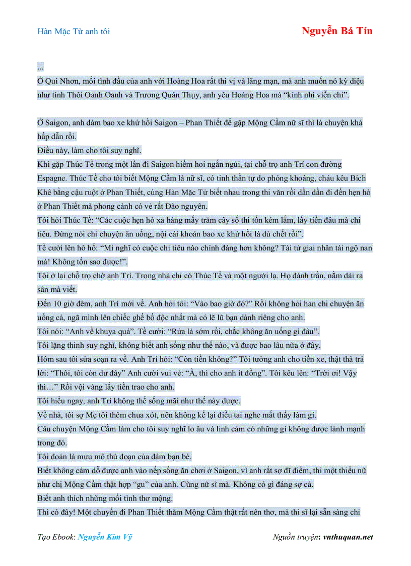 image for page Ebook Hàn Mặc Từ anh tôi Nguyễn Bá Tín
