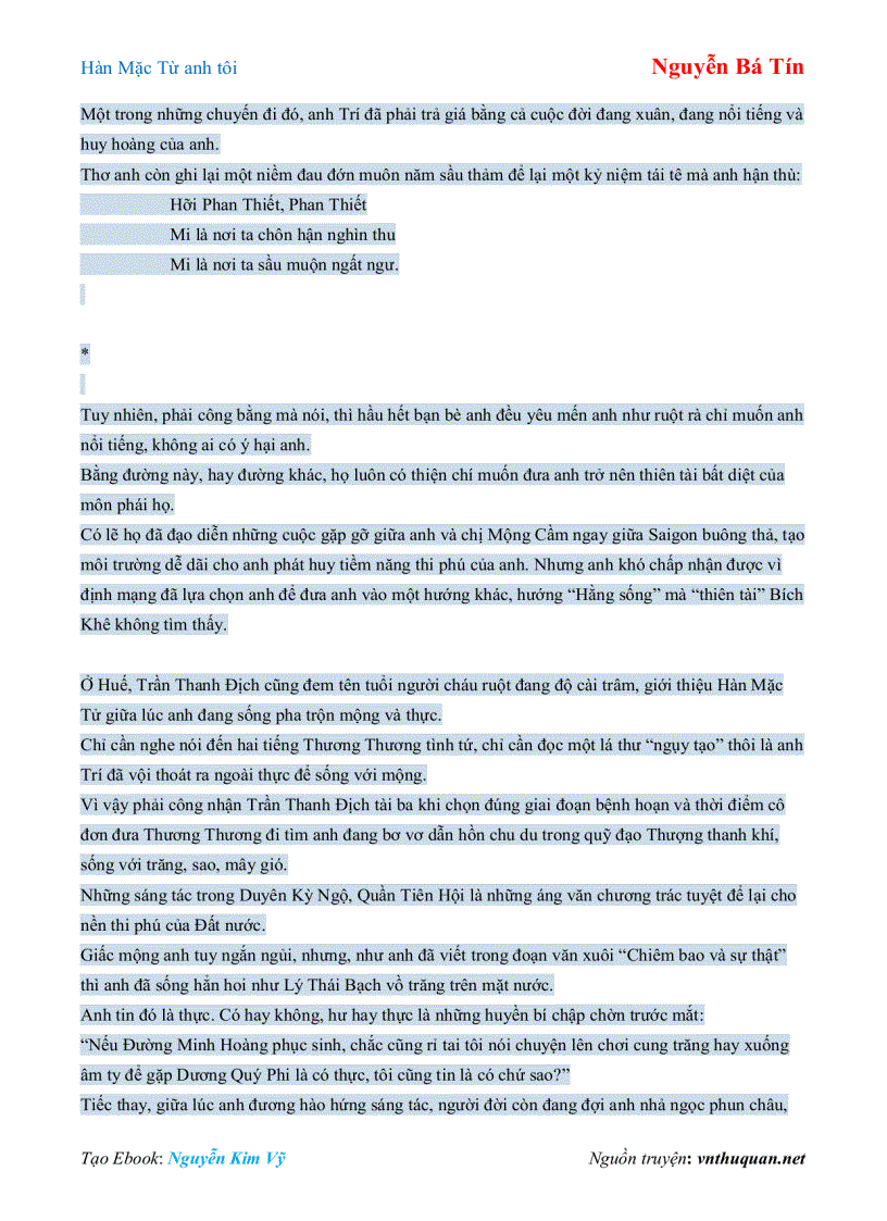 image for page Ebook Hàn Mặc Từ anh tôi Nguyễn Bá Tín