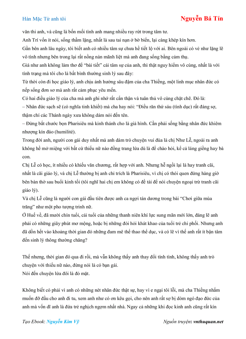 image for page Ebook Hàn Mặc Từ anh tôi Nguyễn Bá Tín