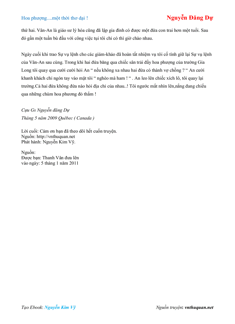 image for page Ebook Hoa phượng một thời thơ dại Nguyễn Đăng Dự
