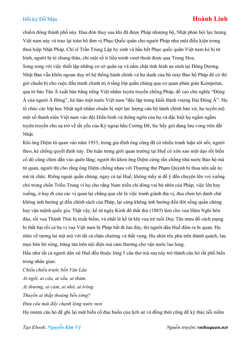 image for page Ebook Hồi ký Đỗ Mậu Hoành Linh