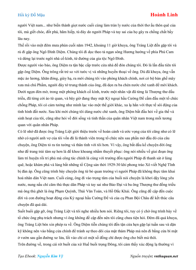 image for page Ebook Hồi ký Đỗ Mậu Hoành Linh