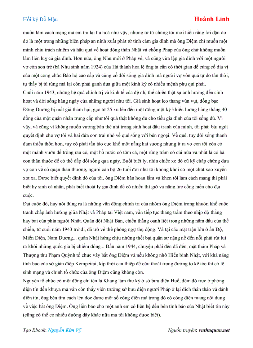 image for page Ebook Hồi ký Đỗ Mậu Hoành Linh
